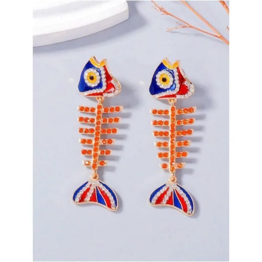 Fishbone Drop Earrings A1897
